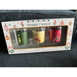 Yankee Candle Holiday Gift Set Balsam Cedar Christmas Cookie Sparkling Cinnamon
