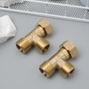 VILLCASE Forged Brass 90 Degree Elbow Tee Connector 1/2 Inch