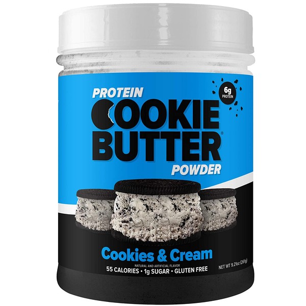 FDL - Keto Protein Powder Cookie Butter - Low Carb Food - Easy to Mix, Bake and Spread - 1g Net Carb - 9.21oz (Cookies & Cream)