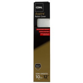 Coral 41875 Aspire 12 inch 1.75" Dia Paint Roller Cover Professional 10MM Medium Pile Sleeve Premium Microfibre for Semi-Smooth Surfaces with Trade Emulsion or Gloss Pure White