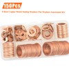 HELIFOUNER Copper Washers, 150PCS 8 Sizes Copper Metric Sealing Washers