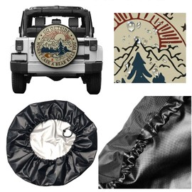 cozipink Go Outside Worst Case A Bear Kill You Spare Tire Cover Weatherproof Wheel Protectors Universal Fit for Trailer Rv SUV Truck Camper Travel Trailer 16"