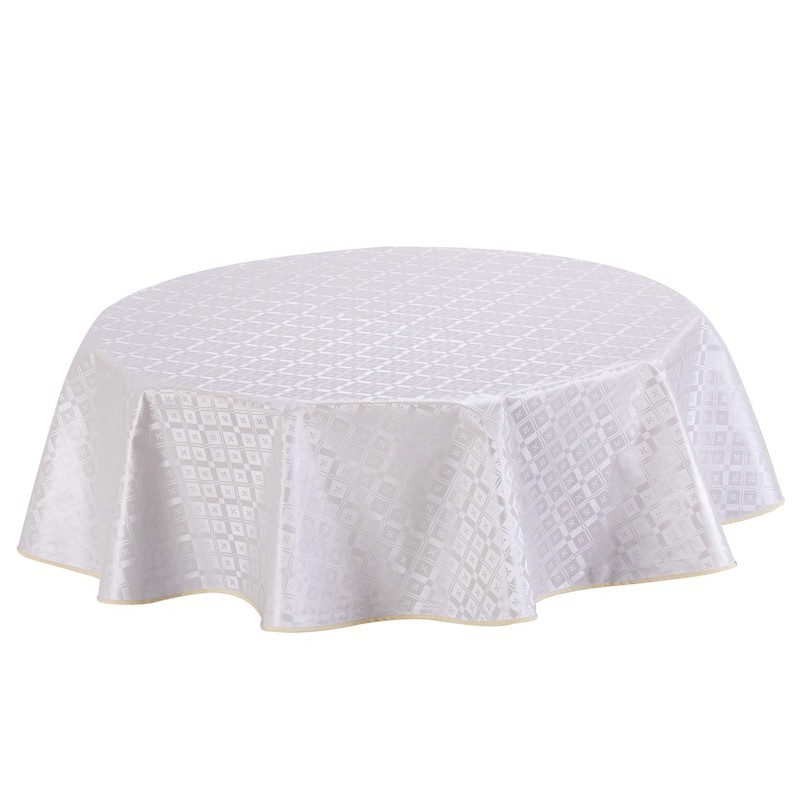 Home Direct Round Embossed Oilcloth PVC Wipe Clean Tablecloth Table