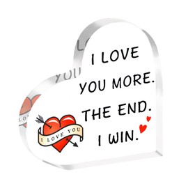 Valentines Gifts, Funny Plaque Boyfriend Gifts, Heart Shaped Acrylic Plaque Valentines Gifts, Husband Gifts from Wife Anniversary for Souvenir Marriage Keepsake Decoration, Valentines Day Anniversary