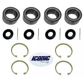 Iconic Racing 4 Front Rear HD Wheel Bearing Kits for Polaris RZR 900 All Models XP S 4 Trail