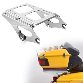 Wsays Two-UP Tour Pack Pak Mounting Luggage Rack Detachable Compatible with Harley Touring Electra Street Road Glide Road King 2009-2013 Chrome