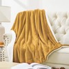 Walensee Sherpa Fleece Blanket (Twin Size 60”x80” Honey Gold) Plush