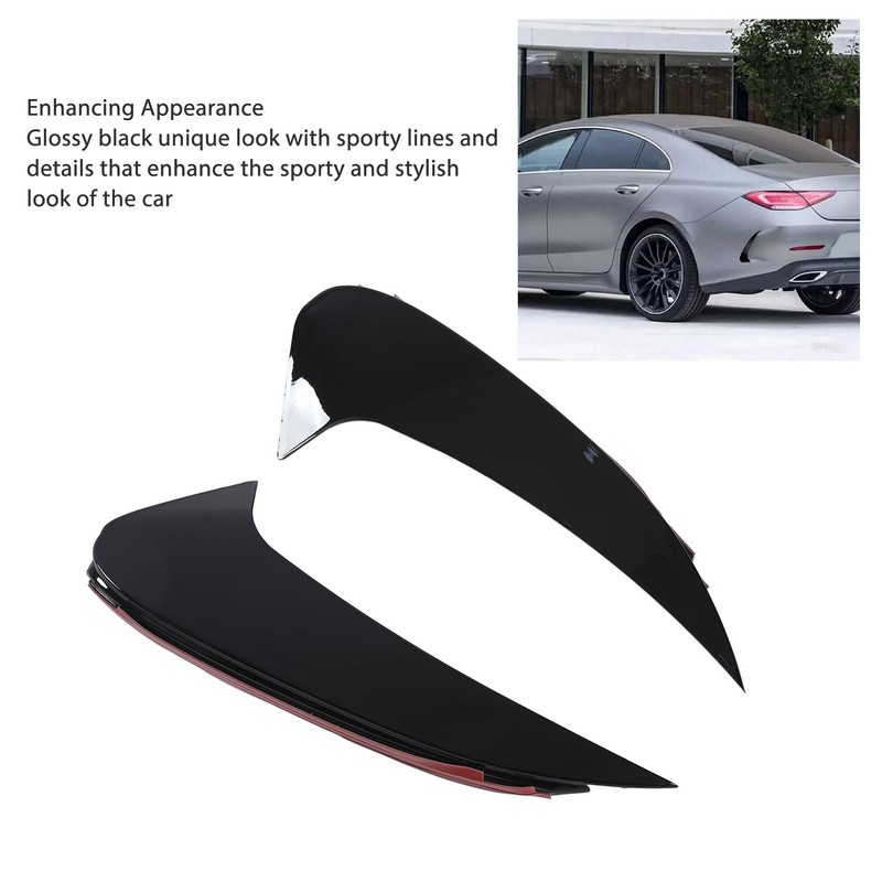 Pair of Rear Bumper Air Vent Spoiler Splitter Glossy Black