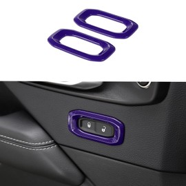 VXZLRR Inner Door Lock Switch Button Bezel Trim Cover Compatible with Jeep Wrangler JL JLU Gladiator JT 2018-2024 Interior Accessories 2pcs (Purple)