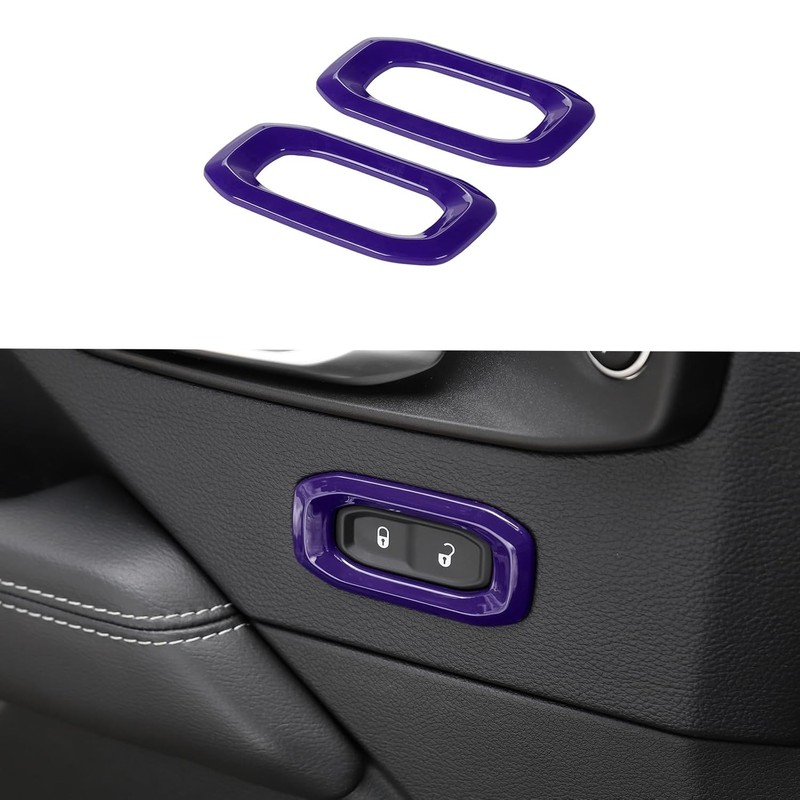 VXZLRR Inner Door Lock Switch Button Bezel Trim Cover Compatible