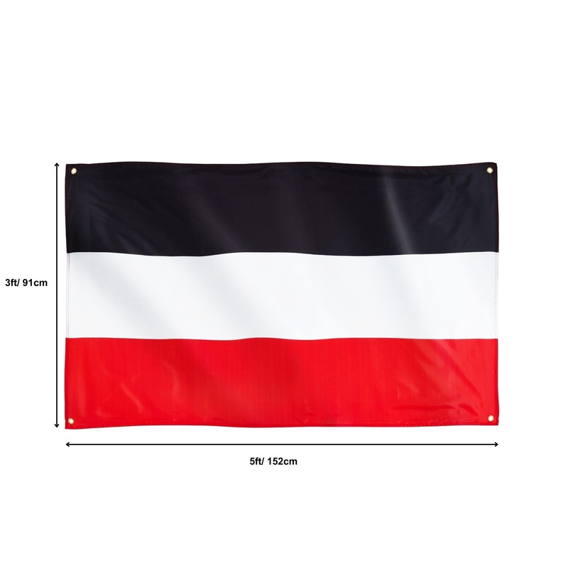 Runesol German Empire Flag, 91x152cm, 3ft x 5ft, 4 Grommets,