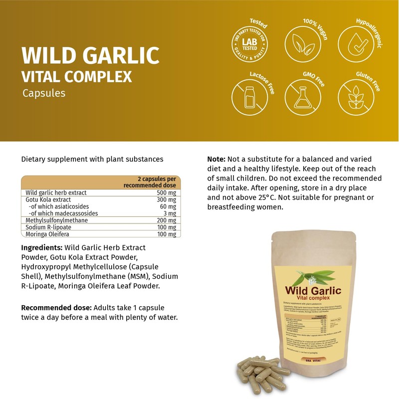 Wild Garlic Extract Powder Capsules with Gotu Kola Extract Powder