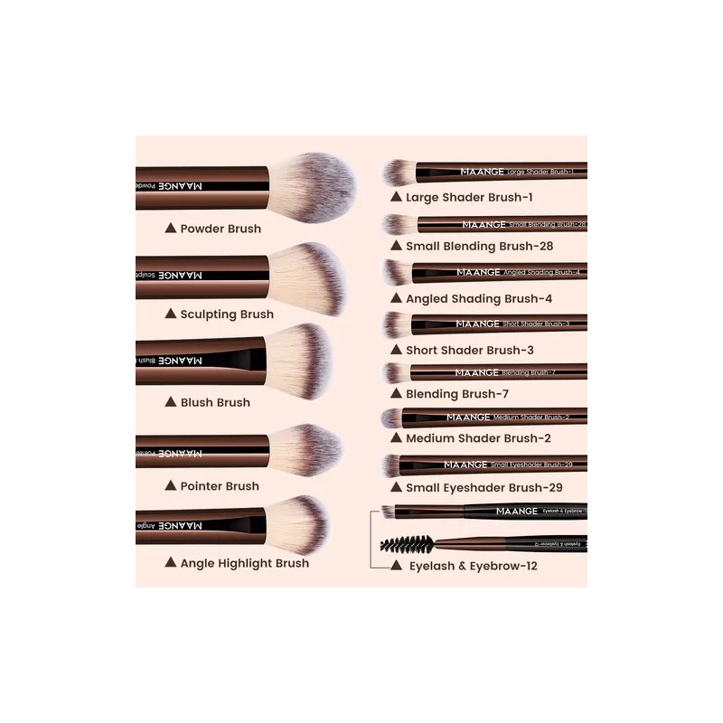 Maange 13 Brochas Maquillaje Profesionalbolsa2 Esponjas Color Estilo 1