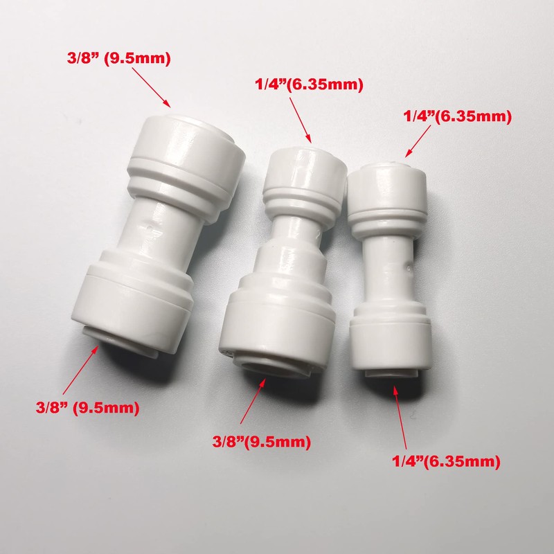 Malida 1/4" OD to 1/4" OD push fit straight union