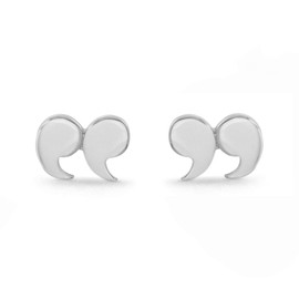 Boma Jewelry Sterling Silver Quotation Mark Stud Earrings