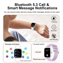 Smart Watch for Women with Bluetooth Call/Read Messages, 1.83" Activity Trackers with 100+ Sports Modes, Step Counter, Heart Rate Monitor, Sleep Tracker, Smartwatch Compatible Android iOS, White