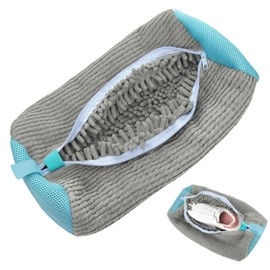 elook Shoe Wash Bag, Washing Machine, Reusable Shoe Bag, Washing Machine, Washing Bag Shoes Washing Machine with Zip for All Shoe Types and Sizes - 38 x 19 cm (Grey)