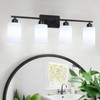 SOTTAE 4-Light Bathroom Vanity Lights, Modern Vanity Lighting with Milky