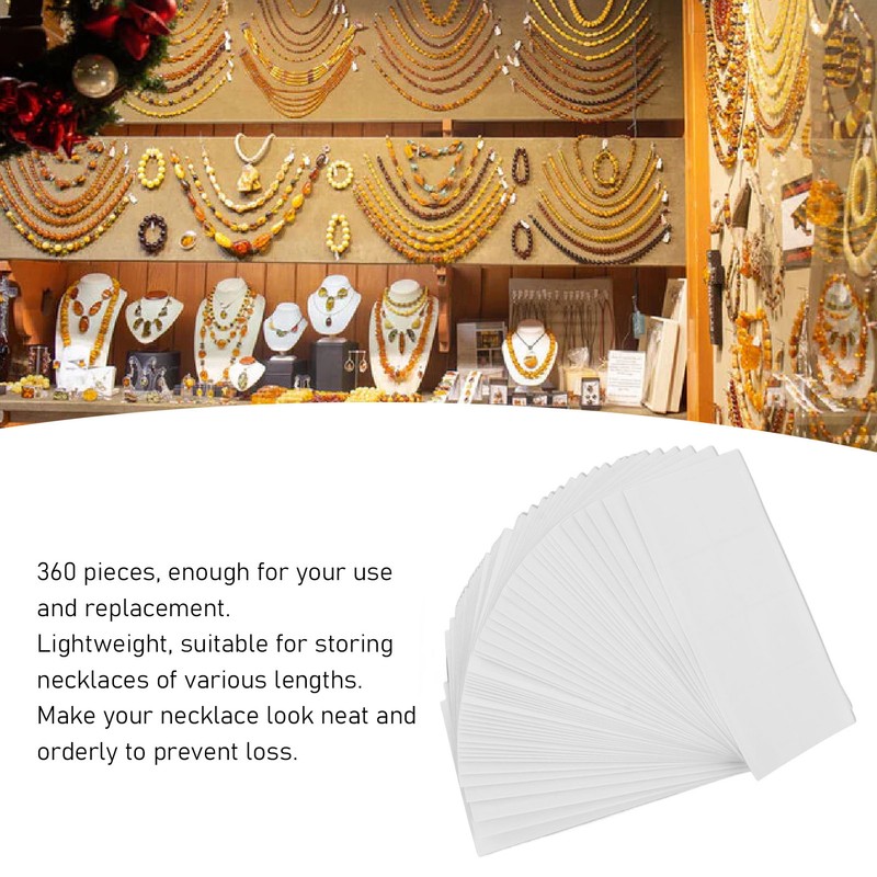 360Pcs Necklace Chain Adhesive Pouch Jewelry Display Bag Transparent PVC