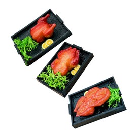 Vaguelly 3pcs Miniature Food and Scenes Mini Ducks Play House Fake Roasted Chicken for Crafts Imitation Goose Mini Simulation Chicken Play Goose Mini Food Model Kit Pp