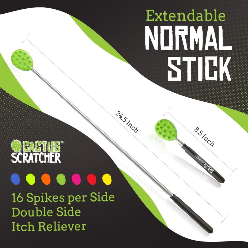 Cactus Back Scratcher On a Stick - Green