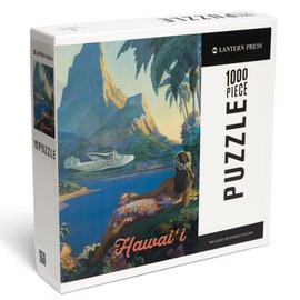 Lantern Press 1000 Piece Jigsaw Puzzle, Hawaii, Vintage Tropical Airplane
