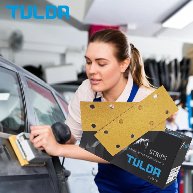 Tulda Sanding Paper Sheets Strips P40 70x198 8 Holes -