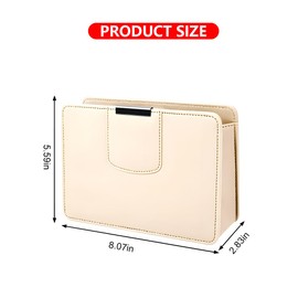 KHGUZ Car Trash Can, 2PCS Leather Auto Garbage Bin, Magnetic Litter Storage Container, Mini Portable Foldable Vehicle Interior Hanging Dustbin Accessories, Universal for SUV, Truck, RV (Beige)