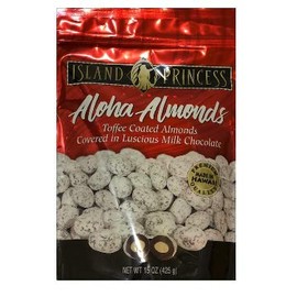 Aloha Almonds Toffee Coasted Almonds Covered in Luscious Milk Chocolate - Large 15OZ (425g), 1 PACK