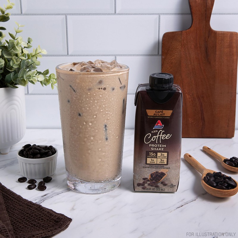 Atkins Café au Lait Iced Coffee Flavored Protein Shake, High