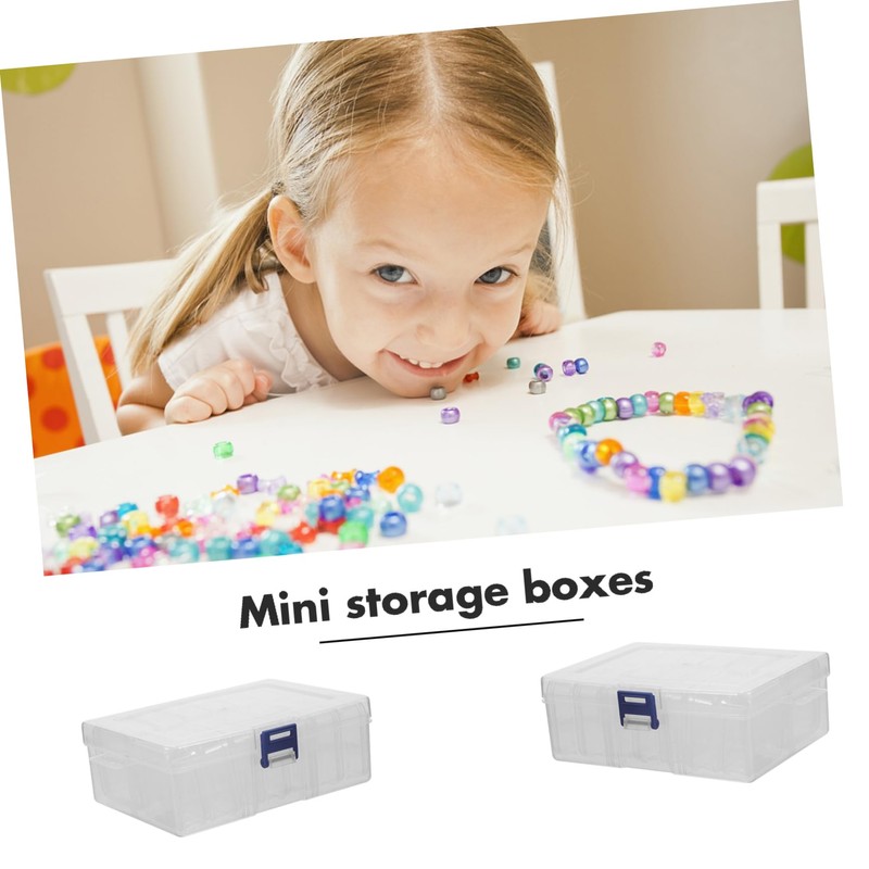 jojofuny 1 Set Mini Beads Storage Box Transparent Jewelry Organizer