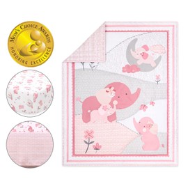 The Peanutshell Pink Elephant Crib Bedding Sets (4 Piece Crib Set)