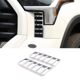 autotrim000 Chrome Front Fog Light Cover Trim Accessories Fit For Toyota Tundra 2022 2023