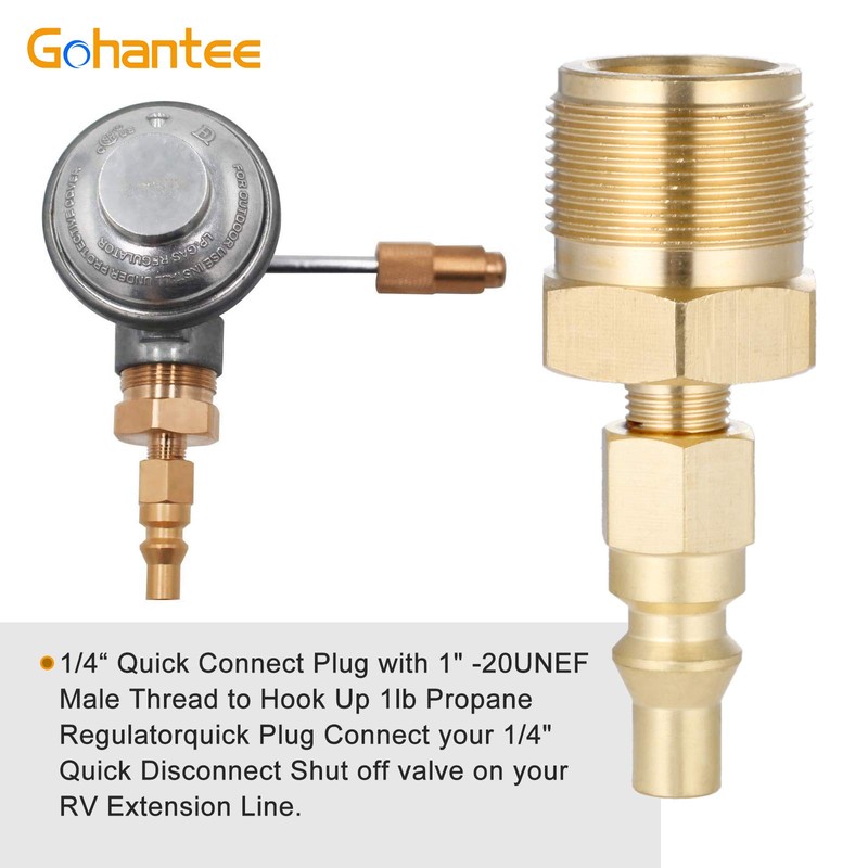 Propane Brass Adapter Quick Connect Fitting 1/4" Disconnect plug kit