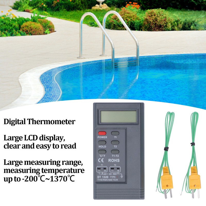 DT1320 Digital Thermometer 200℃~1370℃ Measuring Range LCD Display Temperature Meter