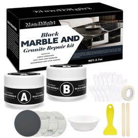 MendMight Black Quartz Countertop Repair Kit, Professional Tile, Marble and Granite Repair Kit for Edge Chips, Cracks, Scratches and Holes on Quartz, Marble, Porcelain and Other Stone Surfaces