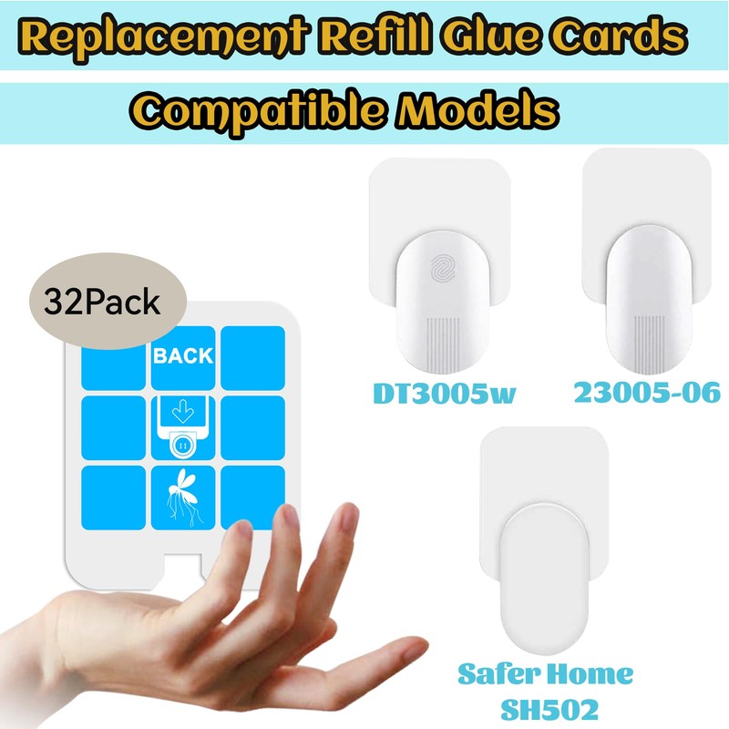 32 Pack Refill Glue Cards, Saferr Home Fly Trap Refill