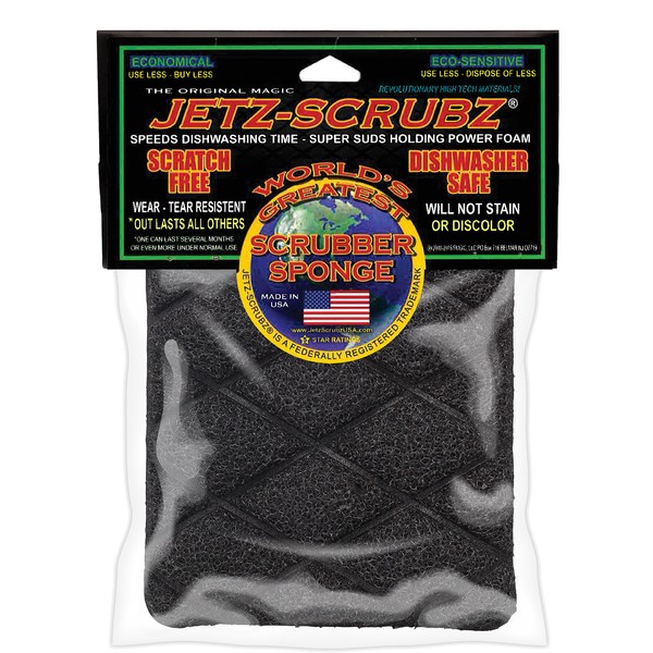 Jetz-Scrubz J27 Scrubber Sponge, Rectangular, Made in the USA