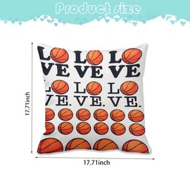 Basketball Throw Pillow Cases 18x18 Pillow Cover with Zipper Cushion Covers Sports Pillowcase for Women Men Basketball Lovers Fans Brithday Gifts for Friends Throw Pillow Covers for Couch Bed
