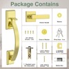 Floresita Front Door Handle Gold Adjustable, Heavy 12.7in Exterior Entry