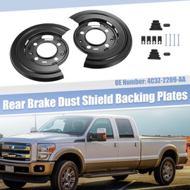 X AUTOHAUX 1 Set Rear Brake Dust Shield Backing Plates for Ford F250 Super Duty 1999-2010 4C3Z-2209-AA