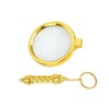 Pokinge 1Pcs Handheld 10X Gold Magnifier Portable Optical Glass Magnifier