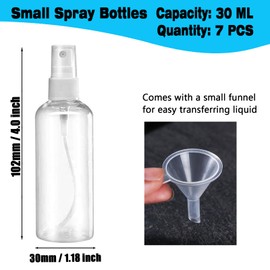 Sprühflasche mit feinem Nebel, 30 ml, Reise-Sprühflasche, transparent, leer, nachfüllbar, Mini-Sprühflasche, kleine Sprühflaschen, transparenter Kunststoff, Urlaub, Reise-Bot (30 ml)