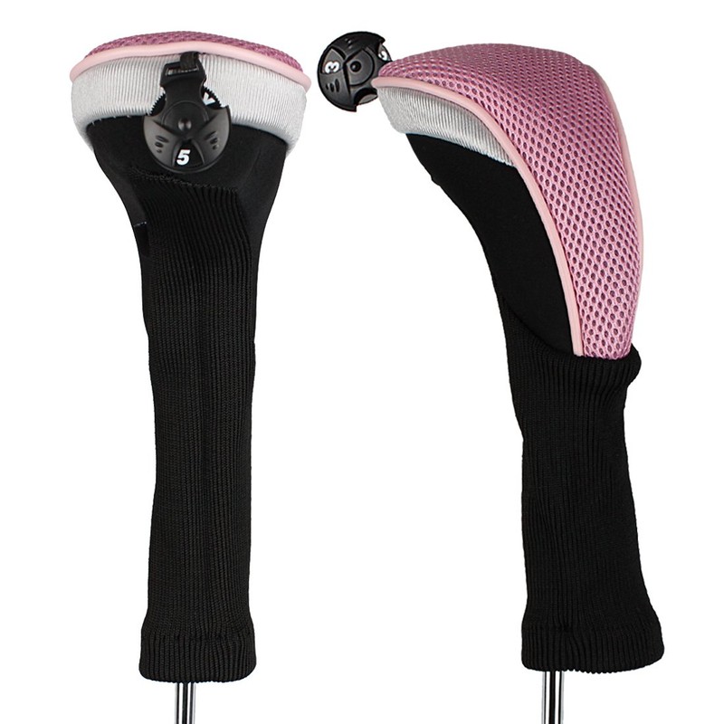 Andux Long Neck Golf Hybrid Club Head Covers with Interchangeable