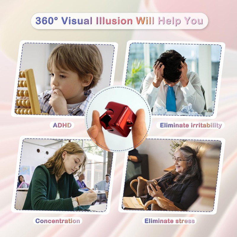 Fidget Toys Kinetic Desk Spinner Cube Toy for Adult Red