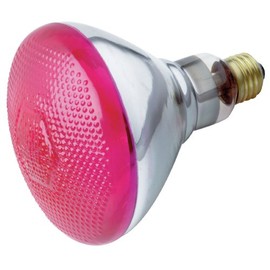 Satco S4429 100 Watt BR38 Incandescent 120 Volt Medium Base Light Bulb, Pink