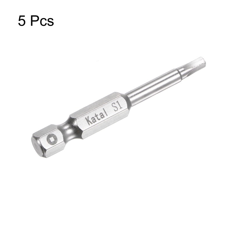 sourcing map 5pcs S1 Square Screwdriver Bit 1/4" Hex Shank