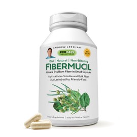 ANDREW LESSMAN Fibermucil Capsules -Psyllium Husk Powder. Gently Promotes Regularity and Digestive Health. Rich in Fiber. Gentle, Easy, Effective. No Additives. Small Easy to Swallow Capsules
