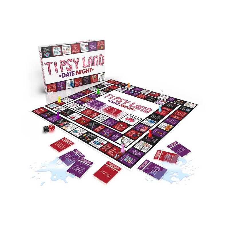 Tipsy Land Date Night Board Game - Fun Adult Drinking