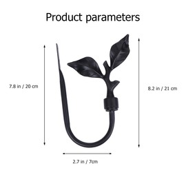 STOBAZA Metal Curtain Holdback Black Metal Curtain Tieback Hooks - Decorative Wall Mounted Holdbacks for Curtains, Drapes, Coats - Elegant Leaf Design for Living Room, Bedroom, Office